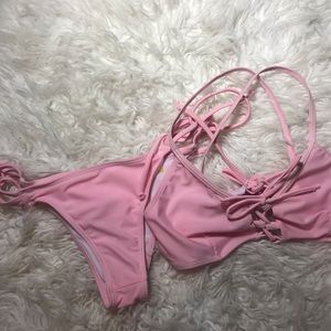Baby pink bikini set
